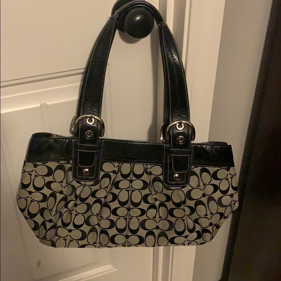 Coach Handbags - Black and Gray coach shoulder bag